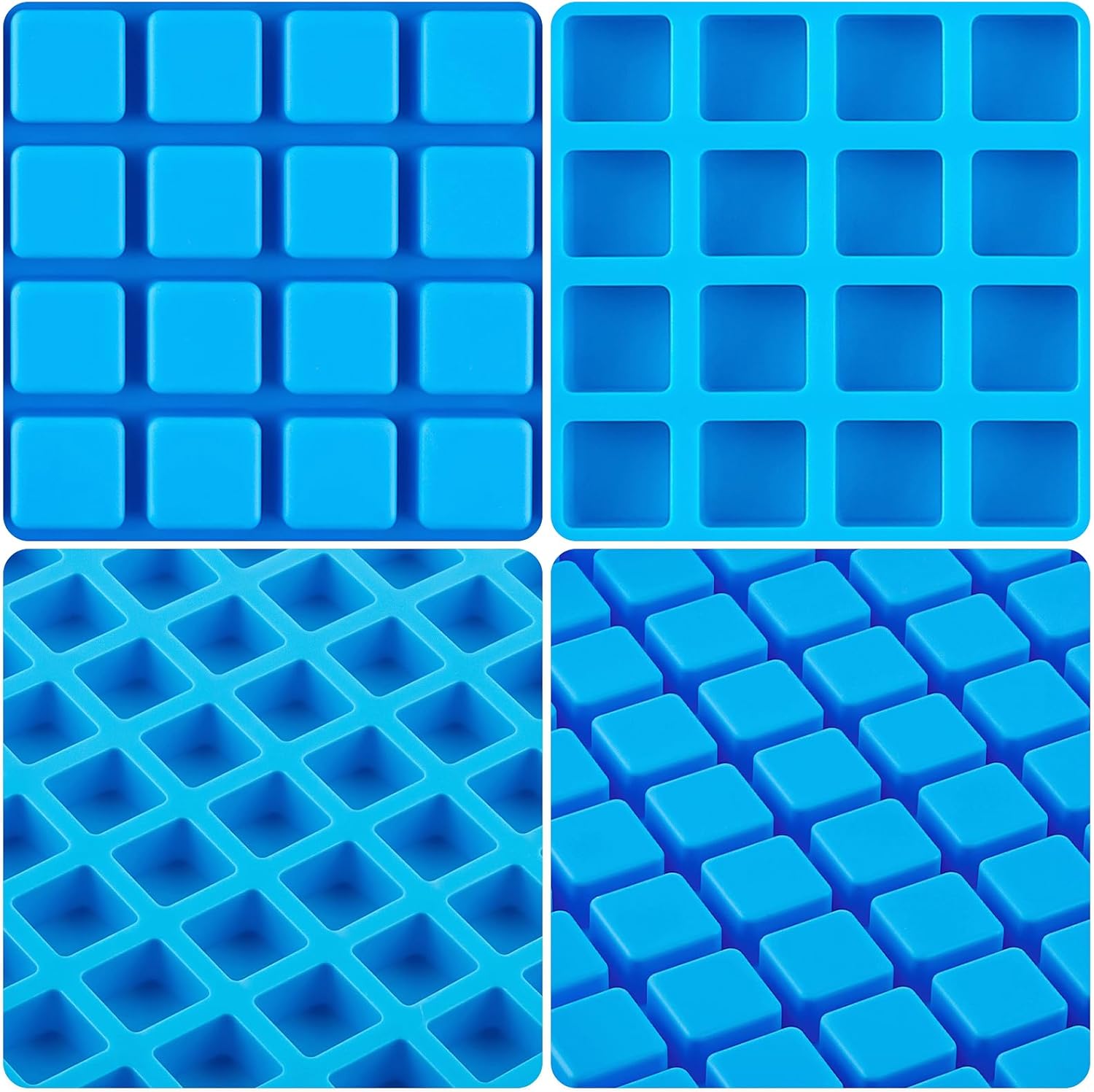 JOERSH Square Candy Molds Silicone Molds for Hard Candy, Gummy, Caramels, Chocolate, Ganache, Ice Cubes, 252 Cavity