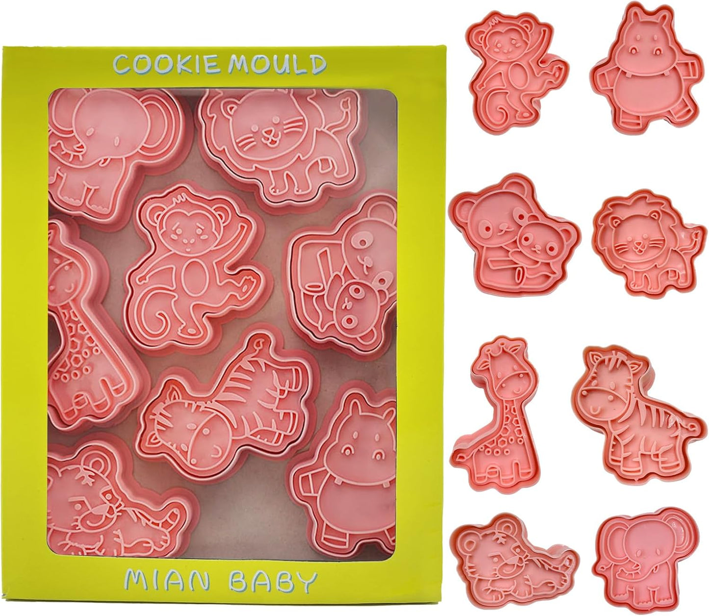 Forest Animal Cookie Cutters for Kids,Mini Cartoon Cookie Cutters with Plunger Stamps Set for Home Baking,Biscuits Cutter,Cake Decoration,Cute 3D Cookie Stamps