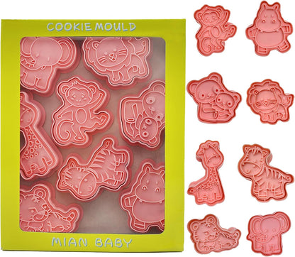 Forest Animal Cookie Cutters for Kids,Mini Cartoon Cookie Cutters with Plunger Stamps Set for Home Baking,Biscuits Cutter,Cake Decoration,Cute 3D Cookie Stamps