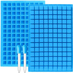 JOERSH Square Candy Molds Silicone Molds for Hard Candy, Gummy, Caramels, Chocolate, Ganache, Ice Cubes, 252 Cavity