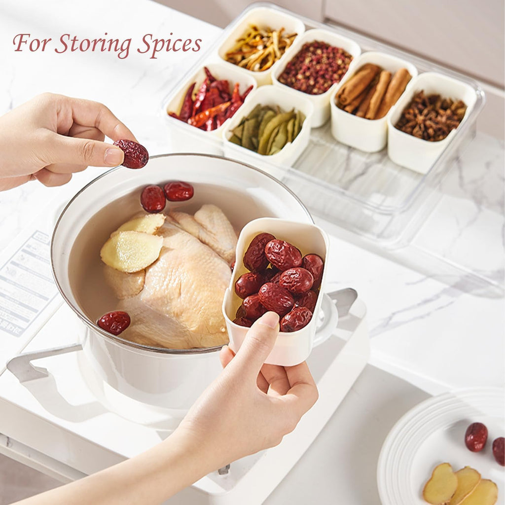 Divided Clear Snackle Box Container, Serving Tray with Lid & Handle, Charcuterie Board Container Storage Organizer for Fruit, Candy, Veggie, Nuts & Snacks, Perfect for Party, Travel, & Picnic