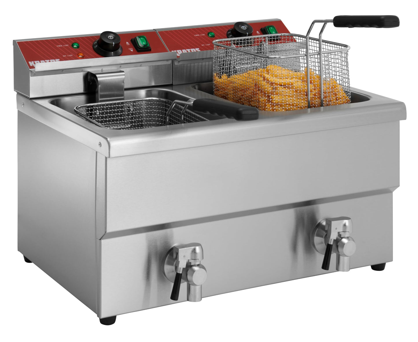 Kratos 29Y-016 Commercial Electric Countertop Fryer, 30 lb. Capacity, 208/240V, 7000W, 2 Baskets