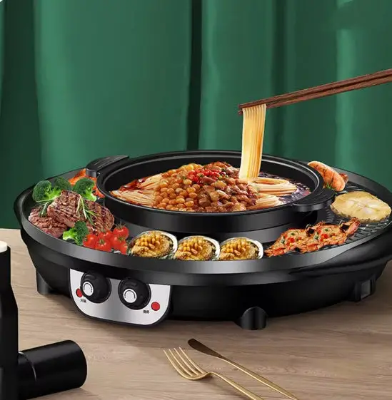 Hot Pot Barbecue All-in-one Pot Household Multi-functional Barbecue Plate