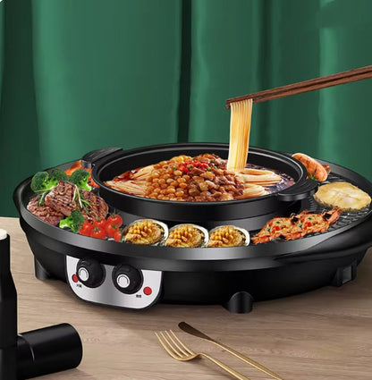 Hot Pot Barbecue All-in-one Pot Household Multi-functional Barbecue Plate