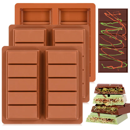 Dubai Chocolate Molds 1 Inch Deep, Silicone Chocolate Bar Mold – Non-Stick, Flexible, Large and Thick Homemade Chocolates, Candies, and Desserts - Set of 1