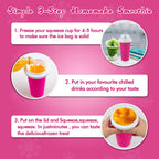 Slushie Maker Cup - DIY Magic Slushy Maker Squeeze Cup, Portable Smoothie Squeeze Cup for Juices, Milk and Ice Cream Make, Double Layer Squeeze Slushy Maker Cup, Birthday Gifts for Friends&Family Pink
