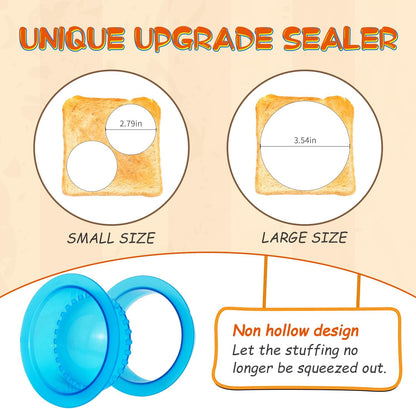 HiYZ Sandwich Cutter and Sealer - 5 PCS Decruster Sandwich Maker - Peanut Butter and Jelly Crustless Sandwich Bread Pancake Maker Cookie Cutter for Kids Children Boys Girls
