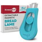 Upgraded Extractable & Magnetic Bread Lame Dough Scoring Tool - Professional Sourdough scoring tool for Sourdough Bread baking & Bread Making Tools - Scoring Patterns booklet & 5 Razor Blades