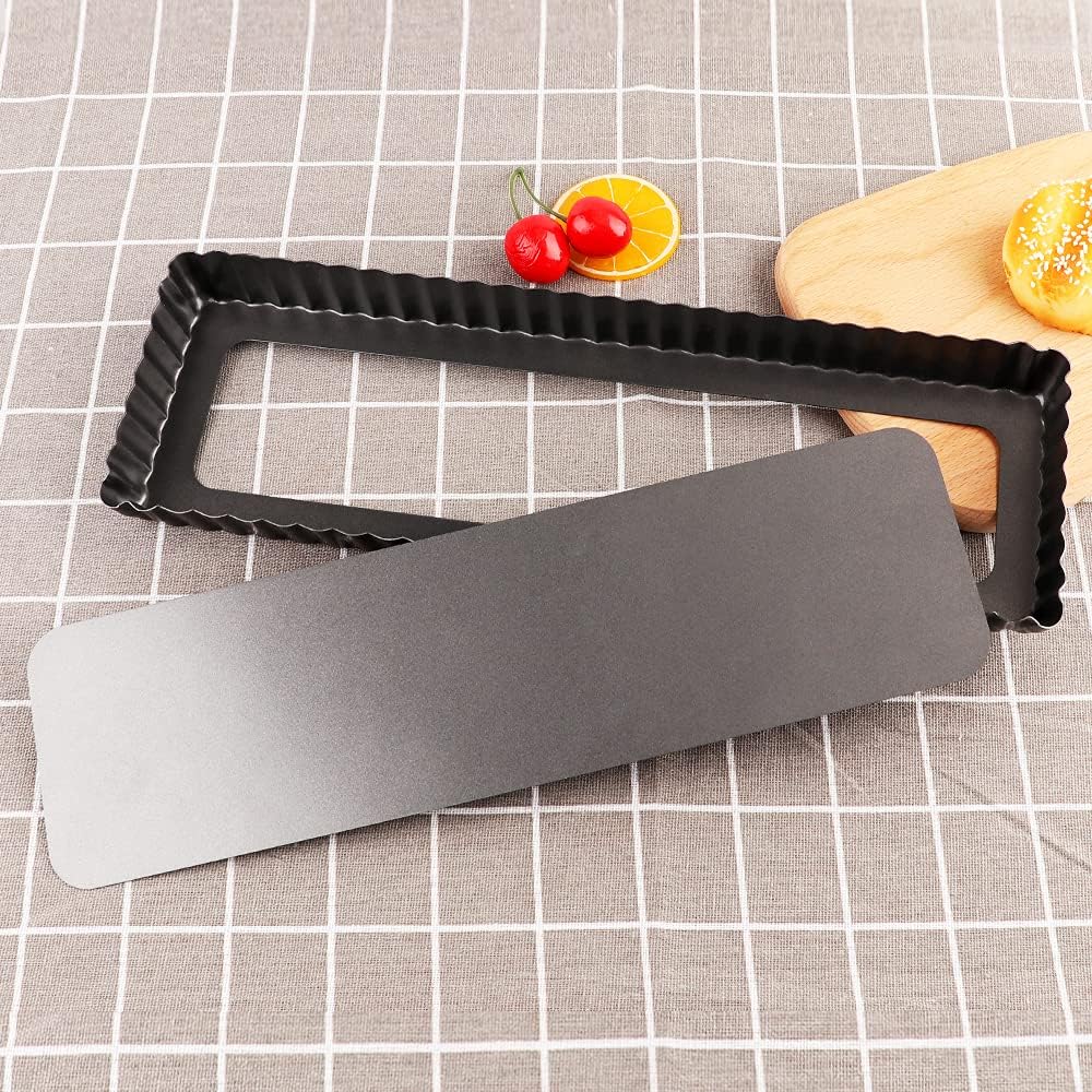 Rectangular Tart Pan 14 Inch Nonstick Quiche Pie Pan with Removable Bottom Tart Pan for Pies, Quiche Bakeware, Cheese Cakes, Desserts
