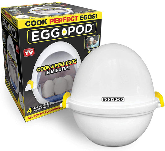 Eggpod by Emson Egg Cooker Wireless Microwave Hardboiled Egg Maker, Cooker, Egg Boiler & Steamer, 4 Perfectly-Cooked Hard boiled Eggs in Under 9 minutes As Seen On TV