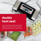 Nesco Deluxe Food VS-12 Vacuum Sealer, 130 Watts, Kit Bags & Viewing Lid, Compact, Silver
