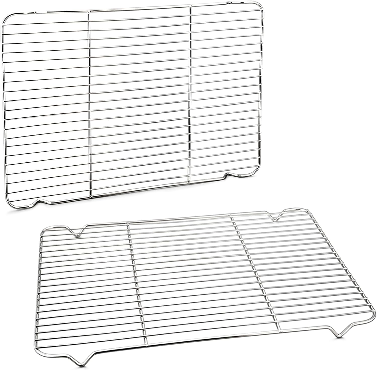 P&P CHEF Baking Rack Cooking Rack Set of 2-16.6''x11.5", Stainless Steel Wire Cooling Drying Roasting Rack, Fits Half Sheet Cookie Pans, Commercial Quality, Oven & Dishwasher Safe