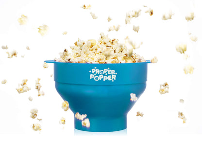 The Original Proper Popper Microwave Popcorn Popper, Silicone Popcorn Maker, Collapsible Bowl BPA Free & Dishwasher Safe - (Turquoise)