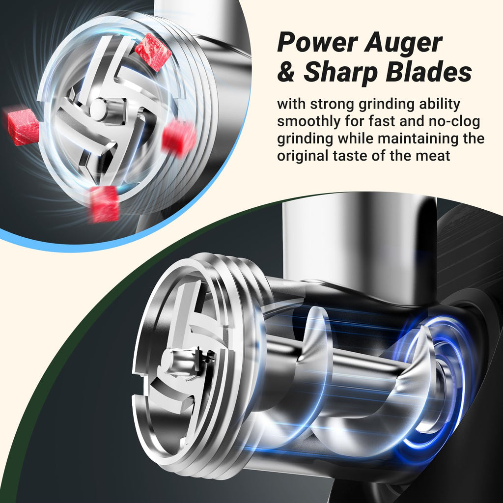 AAOBOSI Meat Grinder, 4-In-1 Meat Grinder Electric [2800W Max] with 3 Slice, Shred Blades,2 Blades,3 Plates,Sausage Stuffer,Kubbe Kit, for Home Kitchen Use, Stainless Steel