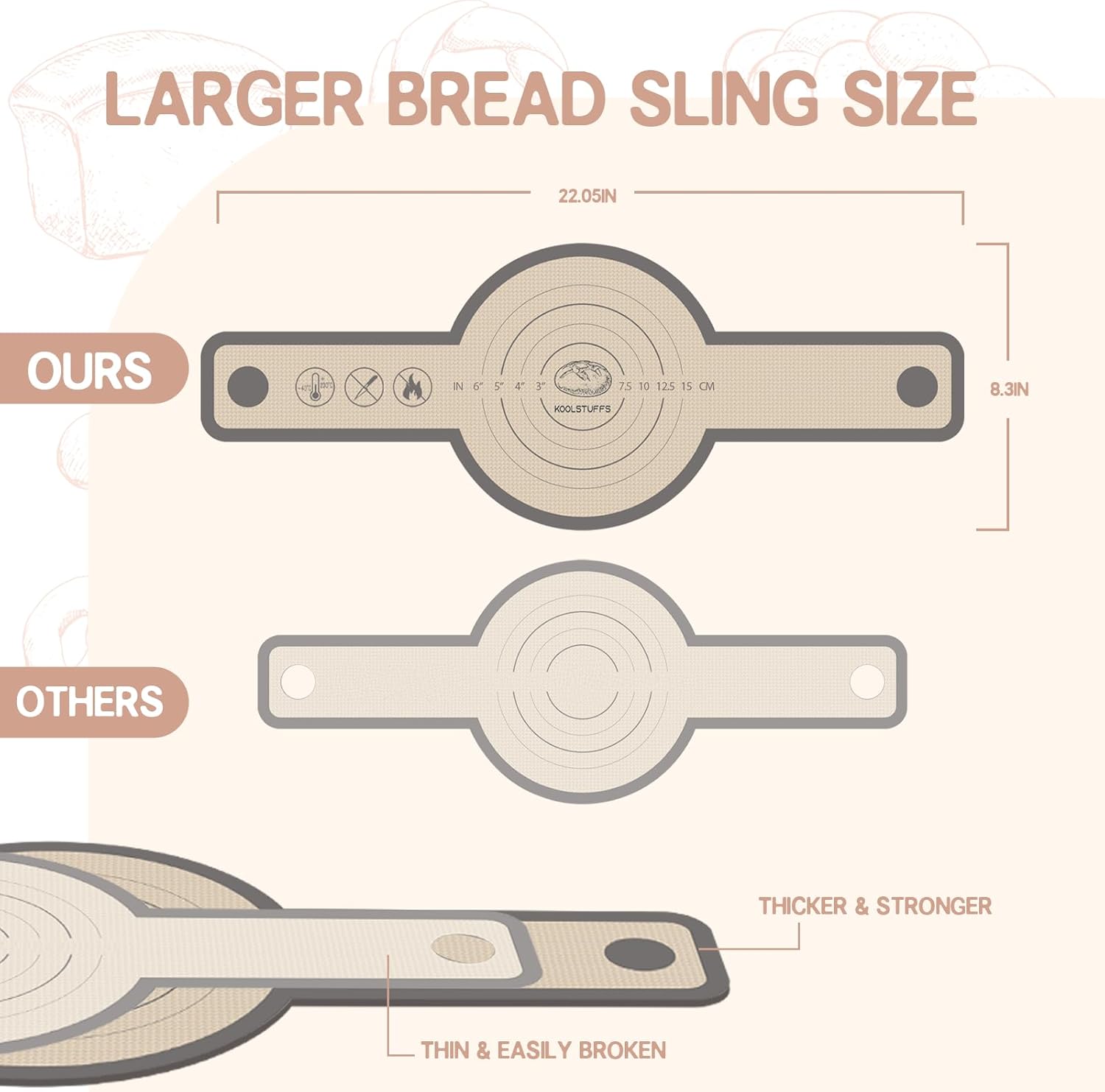 Sourdough Silicone Bread Sling, Oval and Round Silicone Bread Sling for Dutch Oven, Nonstick＆Reusable Bread Baking Mat for Sourdough Transfer, 2 PCS Easy-To-Clean Bread Slings
