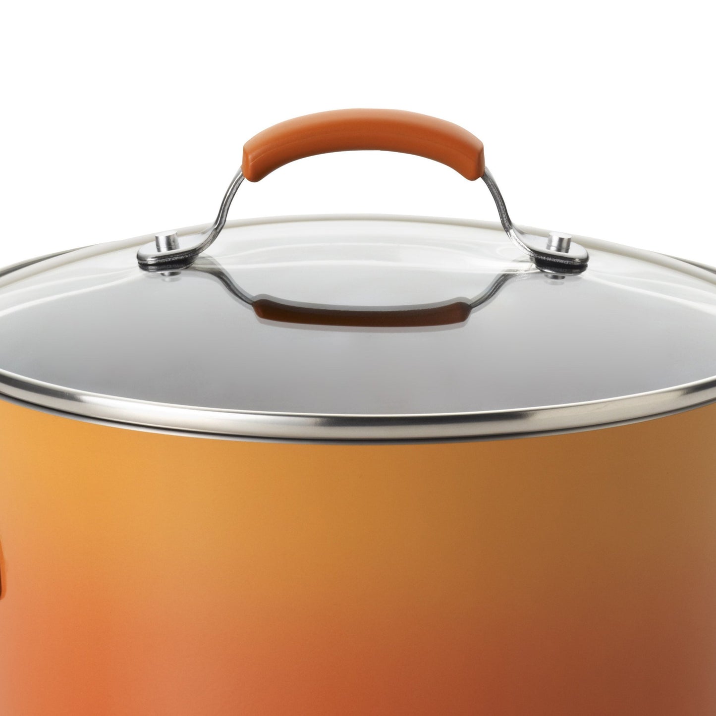 Rachael Ray Brights Nonstick Cookware Pots and Pans Set, 14 Piece, Orange Gradient