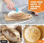 Extractable & Magnetic Bread Lame Dough Scoring Tool - Professional Sourdough Scoring Tool - Sourdough Bread Baking & Bread Scoring Tool - Scoring Patterns booklet & 5 Razor Blades (Blue)