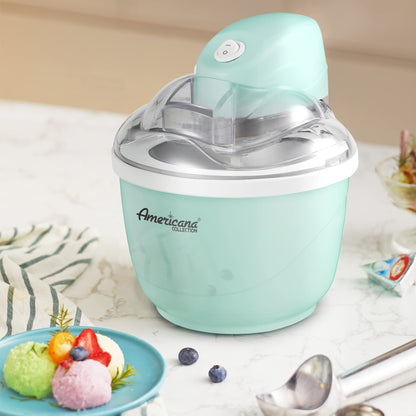 Elite Gourmet Americana Collection Elite EIM520M 1 Quart Automatic Easy Homemade Electric Ice Cream Maker, Frozen Yogurt, Sorbet, Gelato Treat, with Recipes, Mint