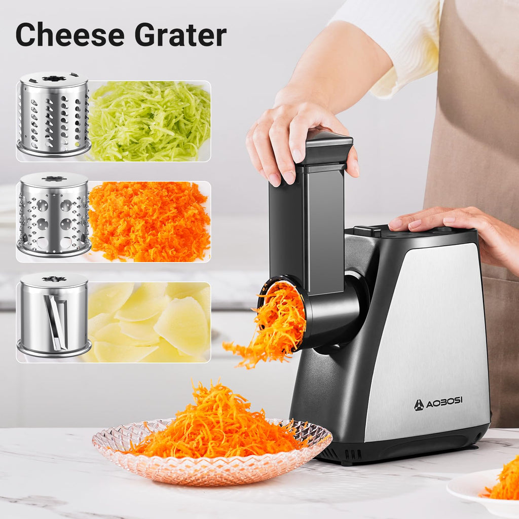 AAOBOSI Meat Grinder, 4-In-1 Meat Grinder Electric [2800W Max] with 3 Slice, Shred Blades,2 Blades,3 Plates,Sausage Stuffer,Kubbe Kit, for Home Kitchen Use, Stainless Steel