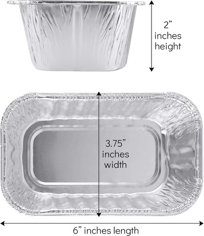 PLASTICPRO [1 Lb 10 Pack Disposable Loaf Pans Aluminum Tin Foil Meal Prep Bakeware - Cookware Perfect for Baking Cakes, Bread, Meatloaf, Lasagna 1 Pound 6'' X 3.75'' X 2''