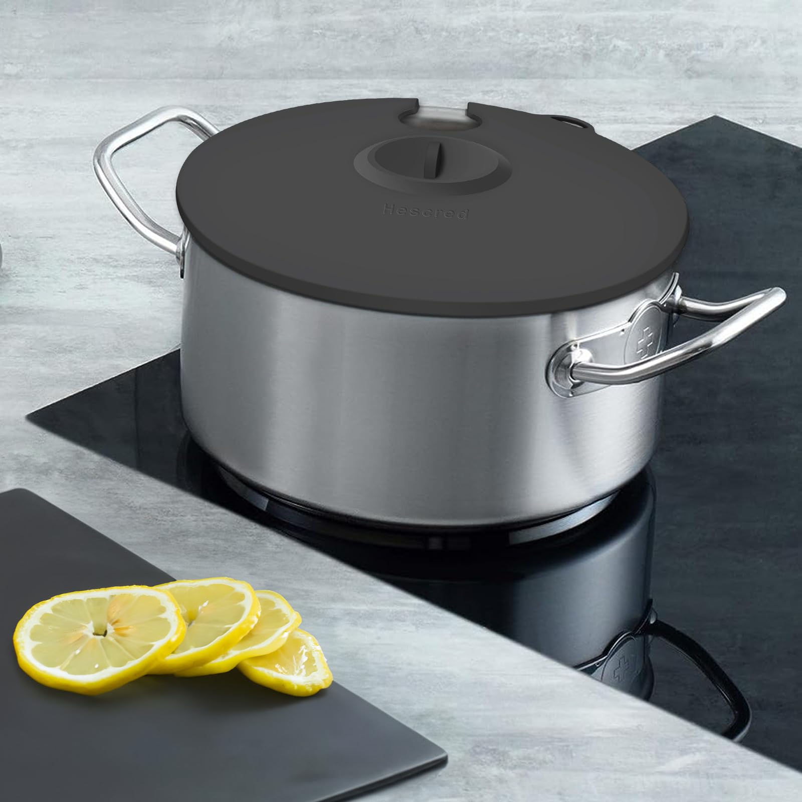Силіконові кришки для прецизійних плит Hescred Sous Vide, підходить для 11 каструль, сумісні з прецизійними плитами Anova Culinary Sous Vide, запобігають випаровуванню води та зберігають смак (сірі)