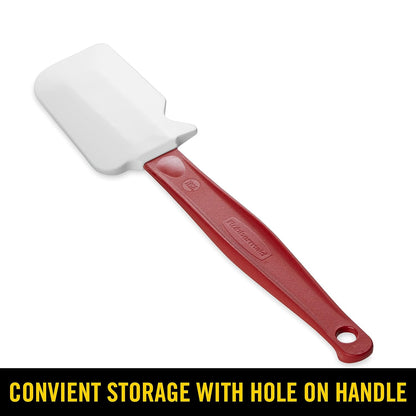 Rubbermaid Commercial Products High Heat Resistant Silicone Heavy Duty Spatula/Food Scraper 9.5-Inch 500°F Heat Resistant Red Handle for Baking/Cooking/Mixing Commercial Dishwasher Safe