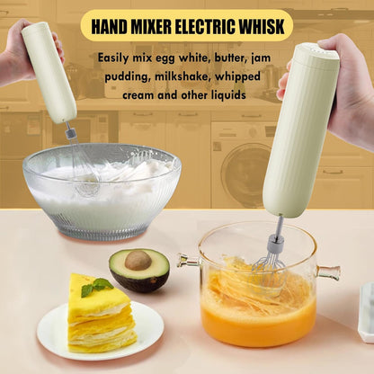 Hand Mixer Electric Handheld, Electirc Whisk, Handheld Mixer Electric, Hand Held Mixers, Cordless Hand Mixer, Mini Mixer, Whisk for Cooking, Rechargeable Handmixer and Whisker, 4-Speed,10Oz