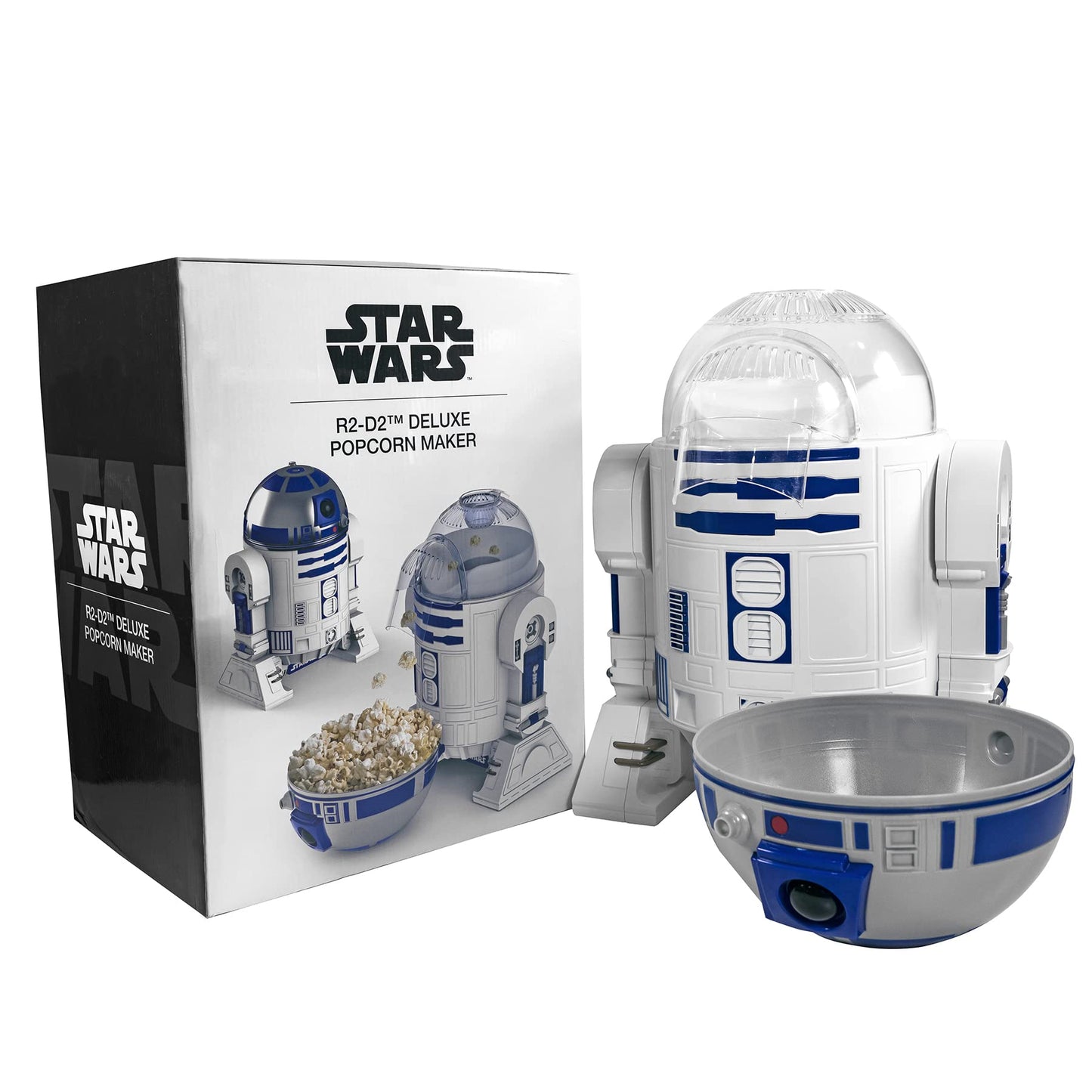 Uncanny Brands Star Wars R2D2 Popcorn Maker- Fully Operational Droid Kitchen Appliance