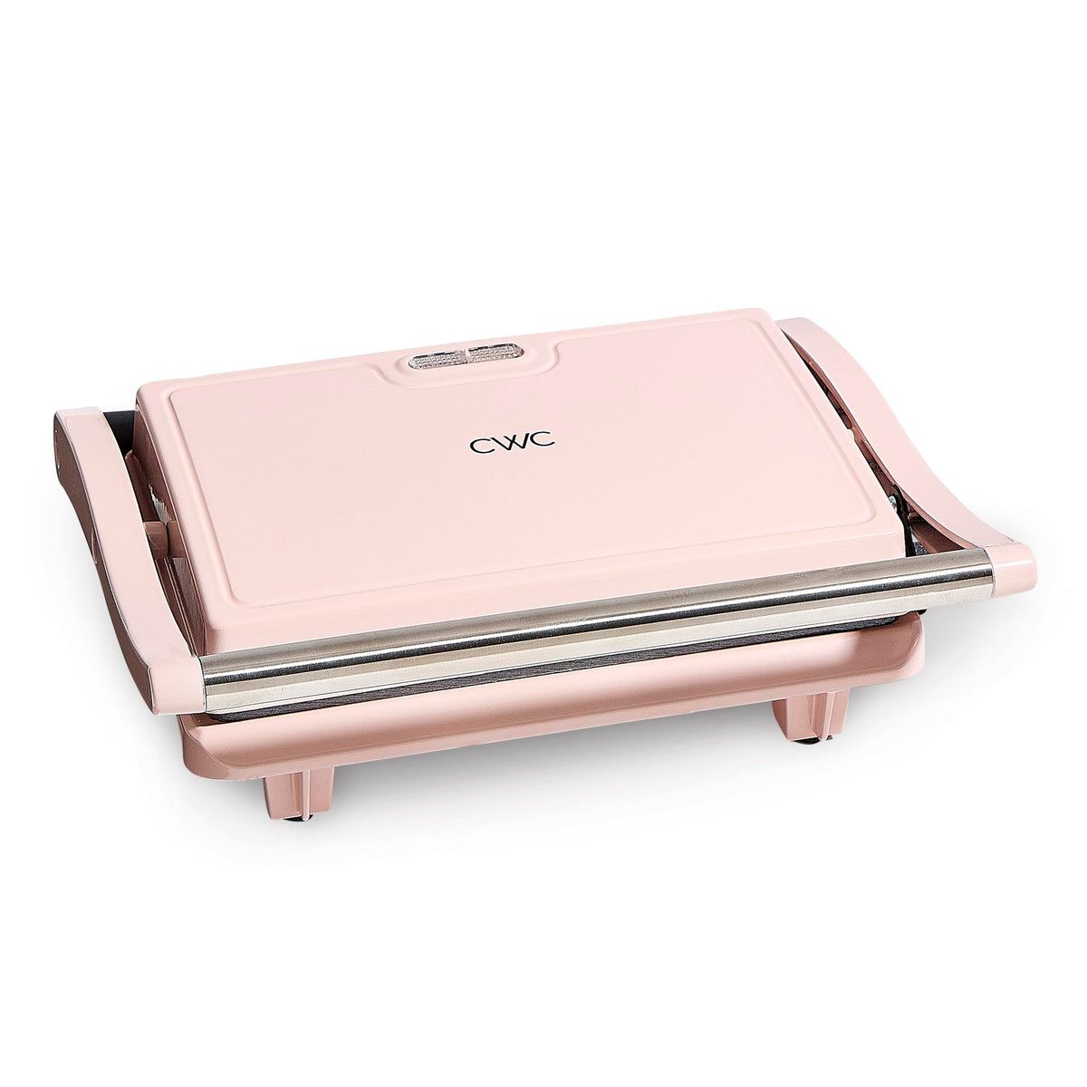 COOK WITH COLOR Panini Maker: 2-Slice Press Grill, 760W Power, Non-Stick Plates, Cool Touch Handle, Compact Design, Fast Cooking - Ideal for Delicious Paninis, Pink