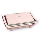 COOK WITH COLOR Panini Maker: 2-Slice Press Grill, 760W Power, Non-Stick Plates, Cool Touch Handle, Compact Design, Fast Cooking - Ideal for Delicious Paninis, Pink