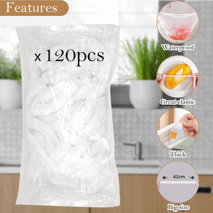 120pcs Shower Caps for Sourdough Bread, Reusable Bowl Covers for Proofing, Plastic Bread Covers With Elastic