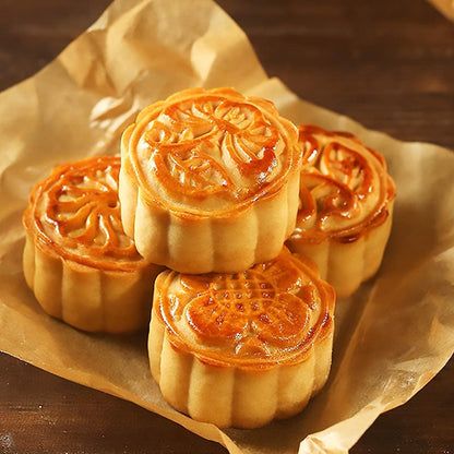 Chinese Traditional Mid-Autumn Mooncake Mold，Biscuit Stamping Machine，18 pcs 100g/125g Different Round And Square Flower Pattern For 2 Sets.