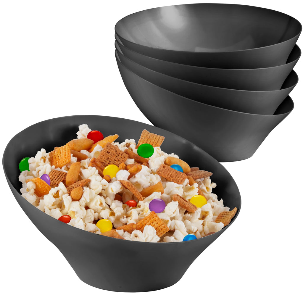 20oz Clear Plastic Serving Bowls (4 Pack) Medium Disposable Candy Dishes, Buffet Containers, Chips, Popcorn, Snacks, Mints, Salad Bar, Snack Bowl, Parties, Office Desk, Bridal Shower, Party Supplies