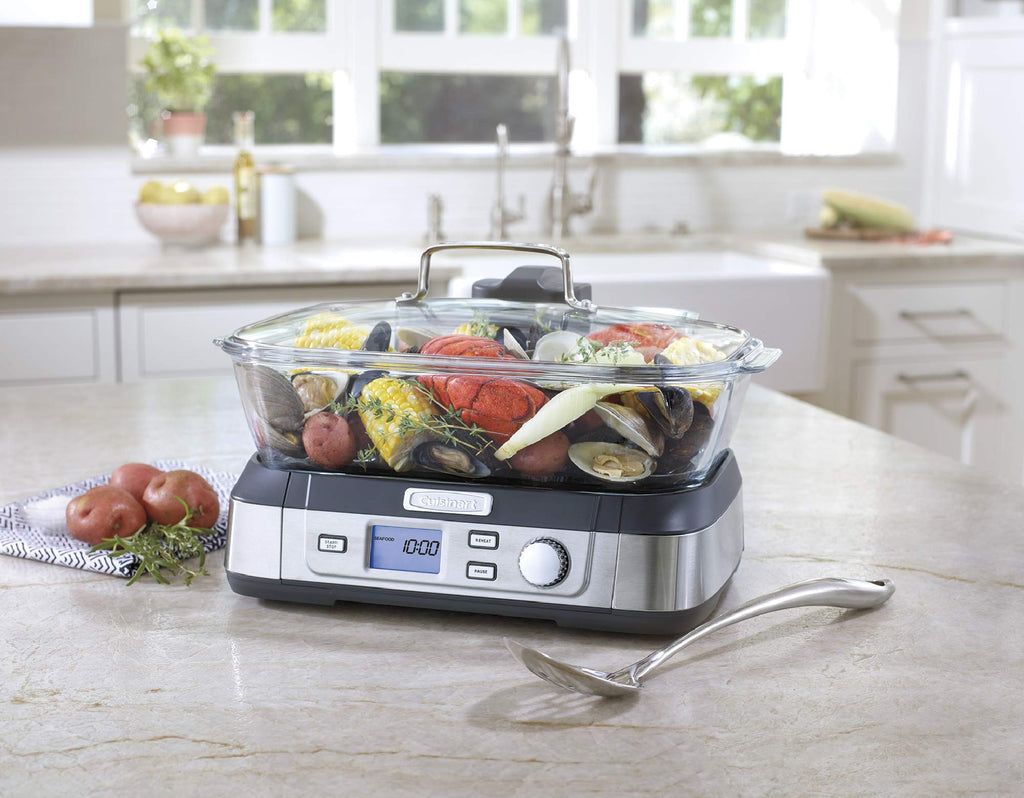Cuisinart STM-1000 Cook Fresh Cyfrowy parowar szklany, jeden rozmiar, stal nierdzewna