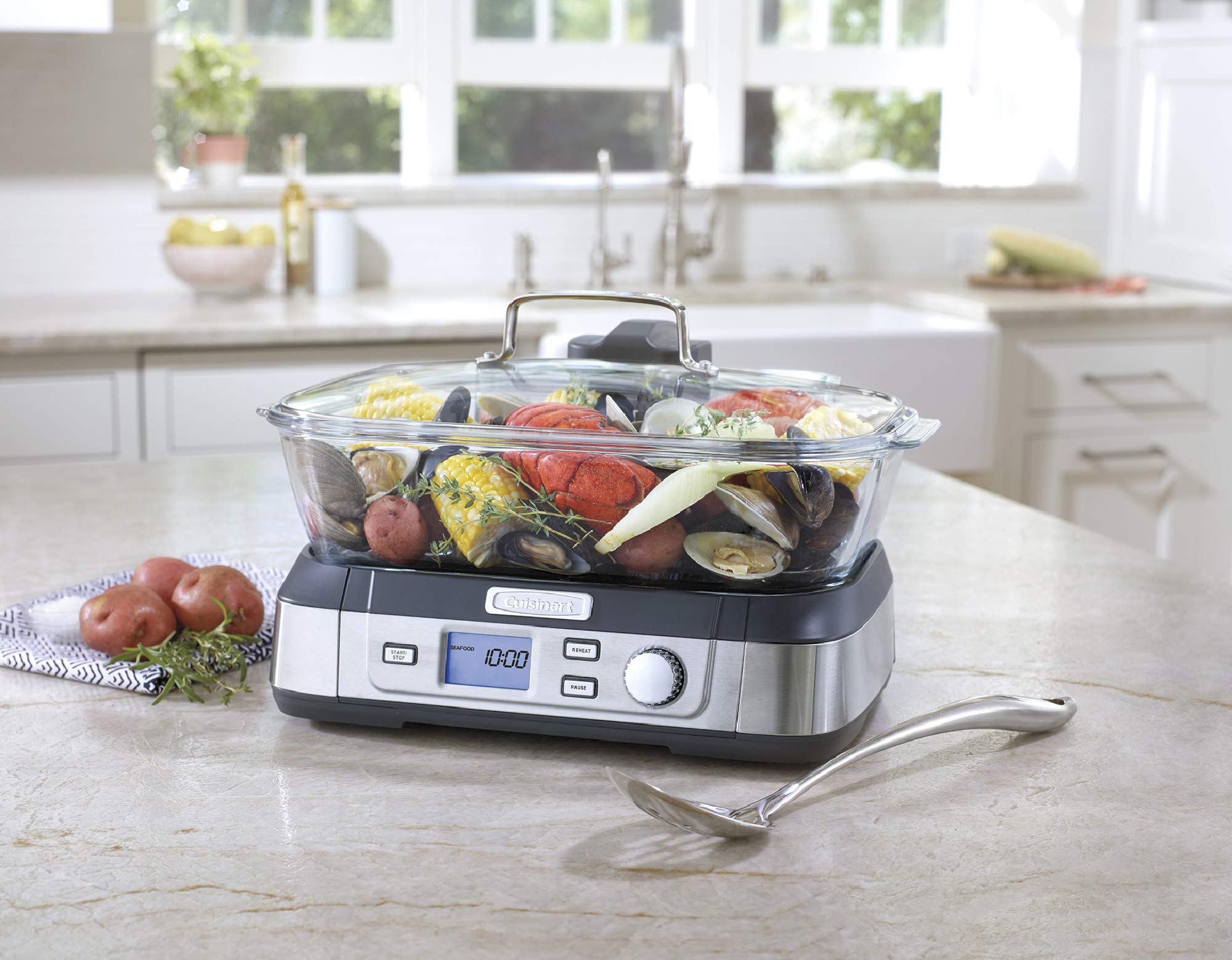 Cuisinart STM-1000 Cook Fresh Cyfrowy parowar szklany, jeden rozmiar, stal nierdzewna
