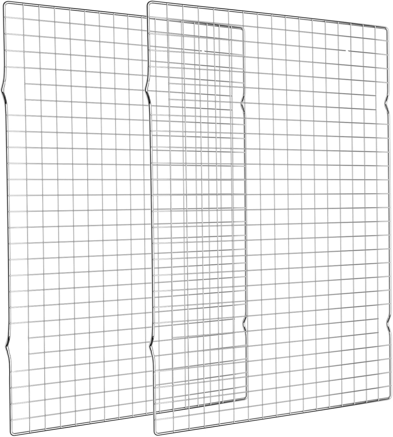 Cooling Rack for Baking 2-Pack, 16x10 Inches Baking Rack, Thick Wire Cookie Rack for Cooking, Roasting, Grilling, Drying, Oven Safe, Fits Half Sheet Pan, Silver