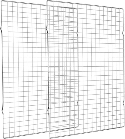 Cooling Rack for Baking 2-Pack, 16x10 Inches Baking Rack, Thick Wire Cookie Rack for Cooking, Roasting, Grilling, Drying, Oven Safe, Fits Half Sheet Pan, Silver