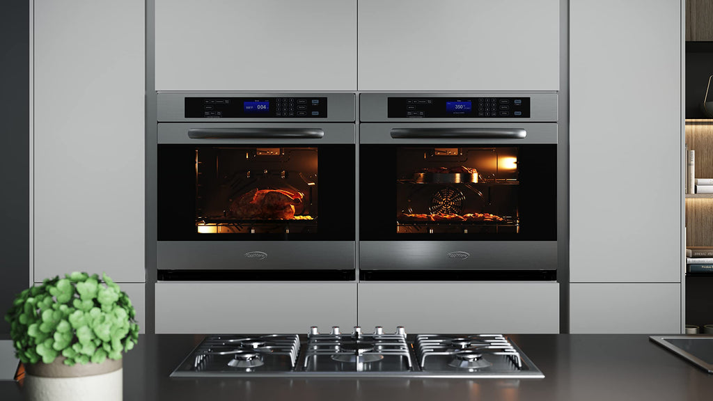 KoolMore KM-WO30S-SS 30-Inch 5 Cu. Ft. Electric Premium Single Wall Quiet, Rapid Convection, 7 Cook and Baking Modes, Large Capacity Oven, Stainless-Steel Unit, Self-Cleaning, Silver