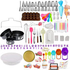 Cake Decorating Turntable,Cake Decorating Supplies with Decorating Comb/Icing Smoother(3pcs),2 Icing Spatula with Sided & Angled …