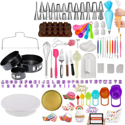 Cake Decorating Turntable,Cake Decorating Supplies with Decorating Comb/Icing Smoother(3pcs),2 Icing Spatula with Sided & Angled …