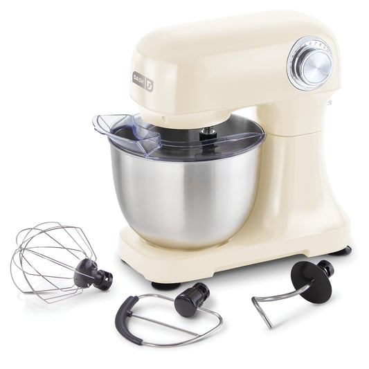 DASH Tilt-Head 3.5qt Stand Mixer 12 Speeds with Paddle, Dough Hook, and Whisk Attaachments - Cream