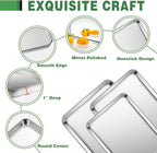 Baking Sheet Cookie Pans Set with Cooling Rack Cookie Sheets for Baking Stainless Steel Pan for Baking Bakeware Sets 3PCS Cooling Racks for Cooking and Baking for Bacon Pizza Pan 9/12/16 Inch