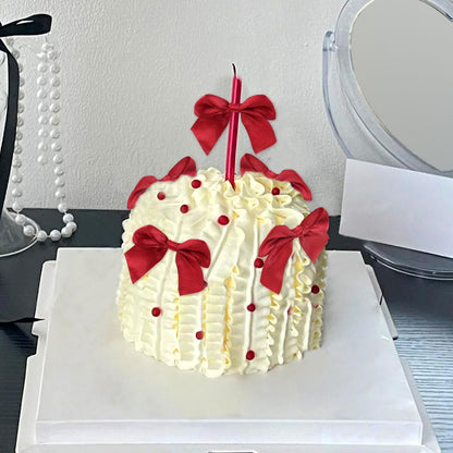 20 Pack Bow Cupcake Toppers Birthday Bowknot Ribbons Coquette Pink Bow High Footed Cup Balloon Wall Party Decorations Bridal Cake Dessert Picks Baby Girl Boy Wedding Party Supplies pink1