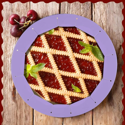 Silicone Pie Crust Shield, Adjustable Bake Crust Protector, Heavy Duty Pie Crust Edge Shield Cover Pie Ring for Crust Pie Saver, Pie Crust Kit for Baking Pie Pizza Fits 8-10.5” Pie Pans