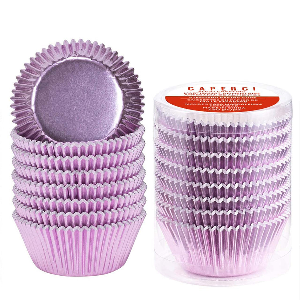 Caperci Standard Cupcake Liners Gold Foil Muffin Baking Cups 150-Pack - Premium Greaseproof & Sturdy Cupcake Papers