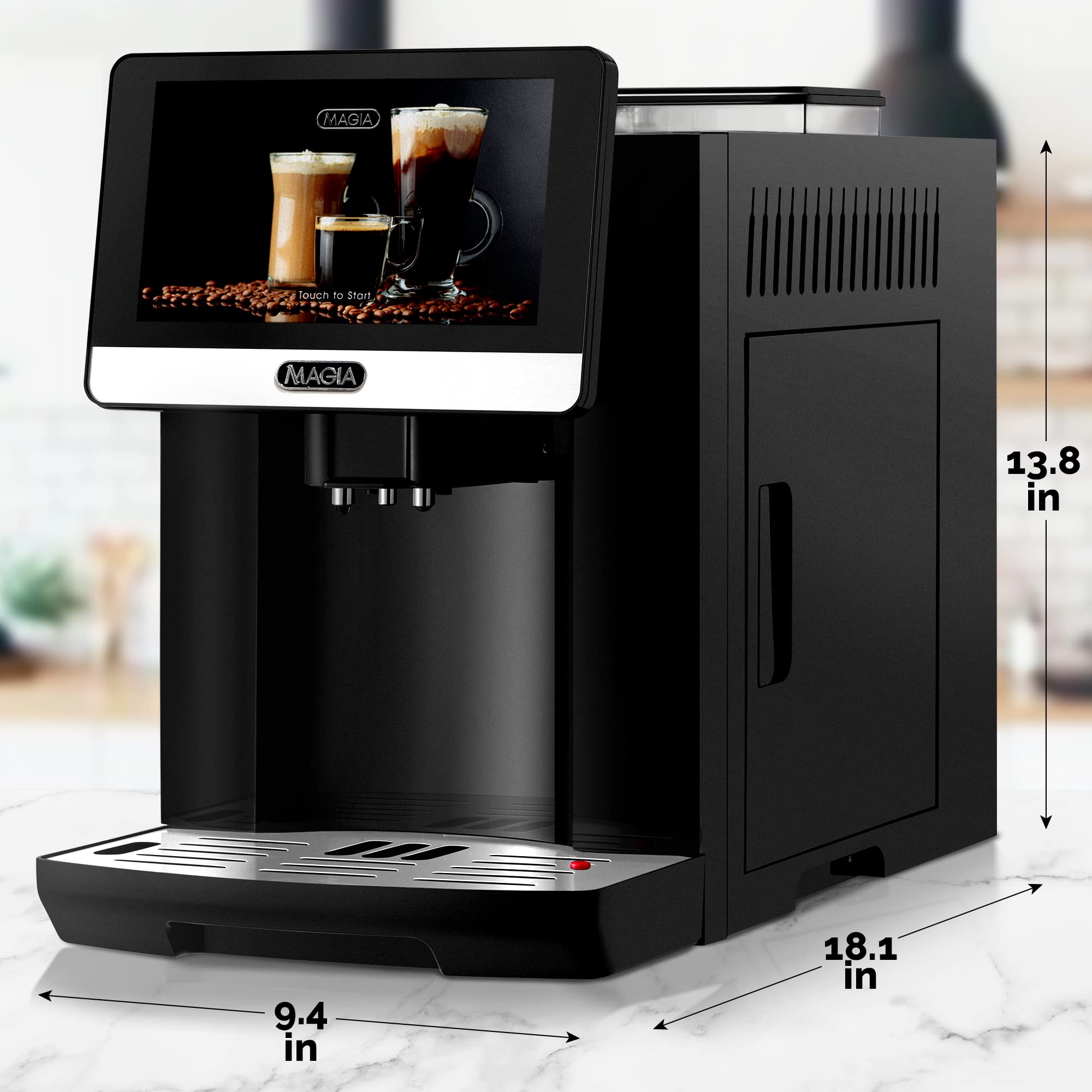 Zulay Magia W pełni automatyczny ekspres do kawy z młynkiem - 19 konfigurowalnych opcji kawy - Automatyczne czyszczenie dla łatwej konserwacji - System spieniania mleka do latte, cappuccino, macchiato - Nowy srebrny