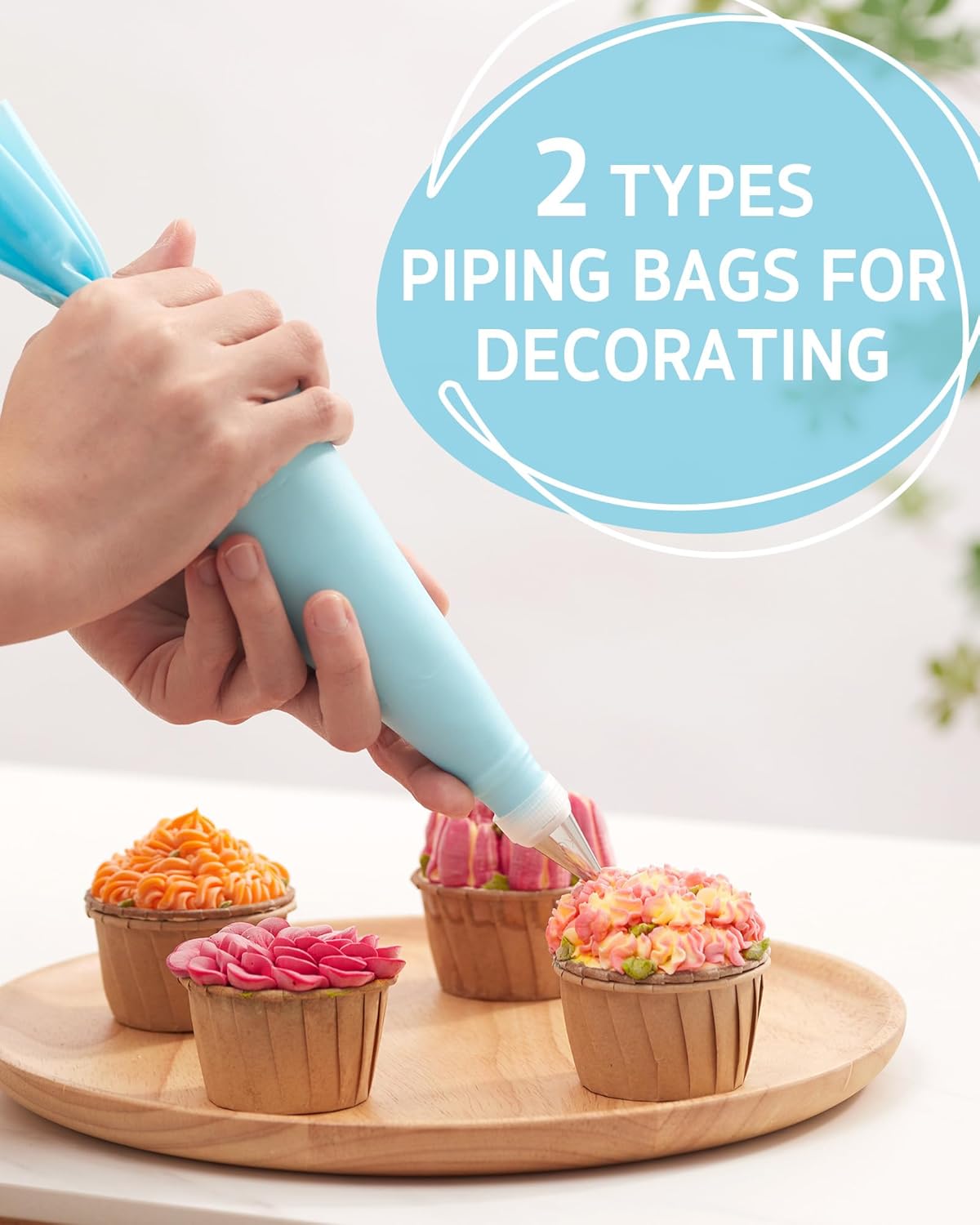 Syntus 65 PCs Cake Decorating Kit with Cake Stand Turntable, Cake Baking Supplies 30+1 Piping Bags, 24 Piping Tips, Offset & Straight Spatulas, 3 Scrapers, Leveler, 2 Couplers & 1 Tips Brush