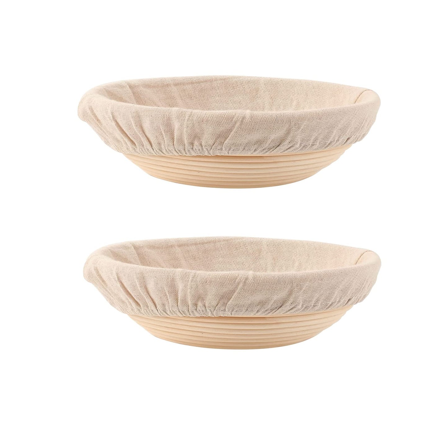Bread Proofing Baskets Set of 2 8.5 inch Round Dough Proofing Bowls w/Liners Perfect for Home Sourdough Bakers Baking