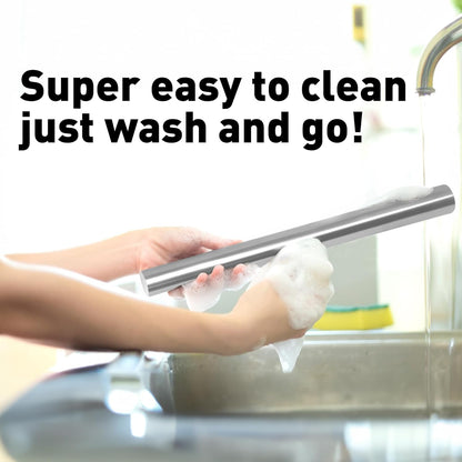 Zulay Kitchen 15.9 inch Professional Stainless Steel Rolling Pin - Lightweight Metal French Rolling Pin - Perfect for Baking, Fondant, Pizza Dough Roller, Dumpling