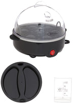 BELLA Rapid Electric Egg Cooker and Poacher with Auto Shut Off for Omelet, Soft, Medium and Hard Boiled Eggs - 7 Egg Capacity Tray (1 Pack) Black